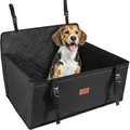 Produktbild: Hundeautositz,wasserdichter Hundesitzerhöhung Fürs Auto Mit Stützrahmen,haustierautositz Mit Ansteckbarer Sicherheitsleine, Hundeautobett Für Kleine,mittelgroße Und Große Hunde Bis 22 Kg,schwarz - Vevor