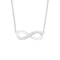 Produktbild: s.Oliver Kette mit Infinity Anhänger für Damen, Zirkonia und 925 Sterling Silber, Rhodiniert