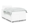 Produktbild: vidaXL Boxspringbett, Boxspringbett mit Matratze Weiß 120x200 cm Kunstleder