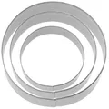 Produktbild: 6x 3 Terrassen-Ausstechform Ring glatt 4/5/6 cm Edelstahl Plätzchenausstecher