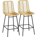 Produktbild: HOMCOM Barhocker 2er Set Barstuhl mit Rattanoptik