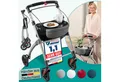 Produktbild: ELONEO Indoor-Rollator Wohnungsrollator inkl. Tablett & Korb für Zuhause, klappbare Gehhilfe, Einhand-Falt-mechanismus, geringes Faltmaß, maximale Sichtbarkeit
