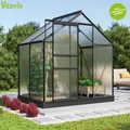 Produktbild: SET Vitavia Gewächshaus Comet 2500 4mm HKP 195x131 schwarz + Fundamentsrahmen