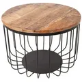 Produktbild: riess-ambiente Couchtisch, Braun, Schwarz, Holz, Holz, Metall, Rund,Rund, 56x40x56 cm, Wohnzimmer, Wohnzimmertische, Couchtische