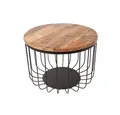 Produktbild: riess-ambiente Couchtisch FACTORY LOFT Ø60cm natur / schwarz (Einzelartikel, 1-St), Wohnzimmer · Mango-Massivholz · rund · Metall · handmade · Industrial