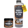 Produktbild: · URBAN FOREST · PREMIUM PRODUCTS SPARSET Holzwachs farblos + Holz Bodenreiniger für Parkett & Holz Bodenpflege Profi Holz-Pflege von URBAN FOREST MADE IN GERMANY