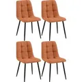 Produktbild: CLP 4er Set Esszimmerstuhl Tilde orange/Stoff