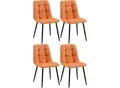 Produktbild: CLP 4er Set Esszimmerstuhl Tilde, Küchenstühle gepolstert mit gestepptem Bezug, Polsterstühle mit Metallgestell, bis 150 kg belastbar