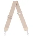 Produktbild: MIRROSI Schulterriemen Made in Italy aus Echtleder Schultergurt für Tasche zum Wechseln (Beige, Karabiner in silberner Farbe, 1x Taschengurt)