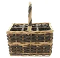 Produktbild: FRANK FLECHTWAREN Flaschenkorb Natur, für 6 Flaschen, Vollweide, naturbelassen, gesotten Maße: 34 x 24 x 20 cm, GH 38 cm