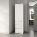 Produktbild: Home Collective Kleiderschrank Garderobenschrank Mehrzweckschrank Schrank | viel Stauraum mit 3 Schubladen & 2 Einlegeböden | Hochschrank Schlafzimmer Flur Büro | Möbel Organizer | 50x181x41 cm | weiß