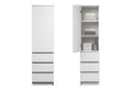 Produktbild: Home Collective Kleiderschrank Garderobenschrank Mehrzweckschrank Schrank, viel Stauraum & vielseitig (50x41x181 cm (BxTxH), Garderobe Schlafzimmer Büro Flur) Hochschrank mit 2 Einlegeböden und 3 Schubladen, weiß