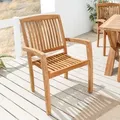 Produktbild: riess-ambiente Gartenstuhl EMPIRE TEAK natur massives Teakholz stapelbarer Balkonstuhl - Naturbelassen