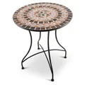 Produktbild: Raburg Mosaiktisch, 60 cm Ø, runder Gartentisch mit Mosaikmuster, Balkon- und Terrassentisch, mediterranes Flair, liebevolle Handarbeit, Mayla, Schwarz-Grau-Orange