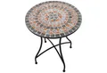 Produktbild: Raburg Gartentisch Mosaiktisch Mayla, verschiedene Farben & Designs, 60 cm Ø, 72 cm hoch (rund), Metallgestell in Schwarz, liebevolle Handarbeit, kompakt, 1-4 Personen