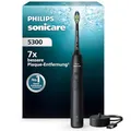 Produktbild: Philips Sonicare 5300 elektrische Zahnbürste, Schallzahnbürste mit 2 Intensitätsstufen, Andruckkontrolle, EasyStart, Smartimer und BrushPacer, Schwarz, Modell HX7101/01 [Neue Technologie]