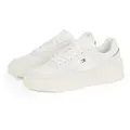 Produktbild: Tommy Hilfiger ESSENTIAL BASKET SNEAKER Plateausneaker, Freizeitschuh, Halbschuh, Schnürer mit Logoflaggen-Emblem beige 37 EU