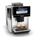 Produktbild: Siemens Kaffeevollautomat EQ900 plus, großes farbiges TFT-Display, autom. Reinigungsystem via Kartuschen, 36 Heiß- und Kaltgetränke, Cold Brew, Doppeltassenfunktion, super leise, Edelstahl, TQ903DZ3
