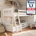 Produktbild: Kids Collective Hochbett 90x200 cm mit Rausfallschutz & Zwei Lattenroste in weiß Mädchen Jungen Bett Kinderbett Jugendbett 90x200 cm | von 4. bis 18. Lebensjahr