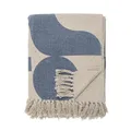 Produktbild: Bloomingville Agno Decke, Blue, Recycelte Baumwolle, L160xW130 cm