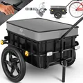 Produktbild: KESSER® Fahrradanhänger Lastenanhänger Handwagen mit Kupplung Hochdeichsel für Fahrrad Transportanhänger Transportbox mit 70 Liter Volumen Max. 60kg für Fahrräder mit 26'' - 28''