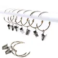 Produktbild: 25 Stück Vorhangring mit Clips Haken, Rostfreier Stahl Fenster Gardinen Hängender Ring, Rostfreies Metall, Leicht zu öffnen und Schließen, 38 mm Innendurchmesser (Silber)