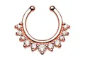 Produktbild: Taffstyle Nasenpiercing Piercing Septum Ring mit Strass Steinen, Universal Fake Nase Lippe Helix Tragus Intim Brust Nippel Hoop Ring