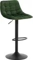 Produktbild: WOLTU Barhocker Barstuhl Tresenhocker Bistrohocker Designer Hocker mit Rückenlehne, aus Samt und Metall, höhenverstellbar drehbar Dunkelgrün