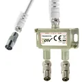 Produktbild: TronicXL IEC Verteiler Antennenverteiler Kabel + Adapter Kabelfernsehen DVB-T2 DVBC Koax zb für Unitymedia Splitter Vodafone Netcologne Netaachen Netkassel Telecolumbus Primacom Ewe Unicable 2fach