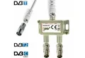 Produktbild: TronicXL SAT-Verteiler IEC Verteiler Antennenverteiler 2fach + Kabel Adapter Splitter Sat TV