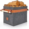 Produktbild: Oakage Kaminholzkorb, Dunkelgrau, Textil, Rechteckig, 32x35x42 cm, Kleinmöbel, Kamine & Zubehör, Holzkörbe & Zubehör