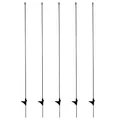 Produktbild: horizont Ersatzpfahl für Begrenzungszaun 110 cm über dem Boden, 130 cm Gesamtlänge, 5 Stück, Fiberglaspfähle mit Einzelspitze, schwarz – Zusatzpfähle, Weidezaunpfähle, Zaunstangen