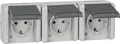 Produktbild: Jung AP-Steckdosen 3.fach waagerecht 8230 W/WG 800