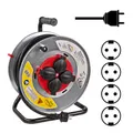 Produktbild: Stahlblech Kabeltrommel Kabelrolle 25m H07RN-F 3G2,5mm²  4x230V max. 3200W IP44