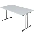 Produktbild: Klapptisch Besprechungstisch Schreibtisch 140 x 70cm Gestell Chrom/Platte grau - Grau