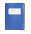 Produktbild: HERMA 19897 Heftumschlag A6 Hoch Bast Blau, Hefthülle mit Beschriftungsetikett & Baststruktur aus strapazierfähiger & abwischbarer Polypropylen-Folie, Heftschoner für Schulhefte, farbig