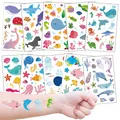 Produktbild: Tattoo Kinder Ozean Kindertattoo Set 10 Bögen für Mädchen Jungen zum Geburtst...