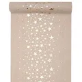 Produktbild: Santex Tischläufer, Natur mit metallischen Sternen, 28 cm x 3 m, weihnachtliche Tischdekoration