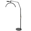 Produktbild: Halbmond-Bodenfülllicht 20W LED Beauty Licht dimmbar 360° drehbar Telefonhalter Stativ HD-M2X Black