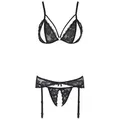 Produktbild: Cottelli LINGERIE Set: Ouvert-BH Cottelli LINGERIE - Spitzenstrapsset - (L,M,S,XL) schwarz M