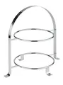 Produktbild: APS Serviergestell – Hochwertige Etagere aus verchromtem Metall für zwei Teller mit einem max. Ø von 27cm – Gesamthöhe 30cm (Teller nicht enthalten)