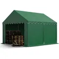 Produktbild: Stabiles Lagerzelt 3x4 m Unterstand mit Bodenrahmen und Dachverstärkung pvc Plane 800 n dunkelgrün 100% wasserdicht Zelthalle Weidezelt