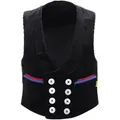 Produktbild: JOB Arbeitsweste Image Zunftweste Trenkercord schwarz rot/blaue Paspelierung 44