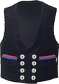 Produktbild: JOB Image Zunftweste Trenkercord schwarz rot/Blaue Paspelierung Weste Handwerker