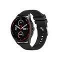 Produktbild: Knauermann Neo (2024) Schwarz Rund - Gesundheitsuhr Smartwatch - EKG + HRV Funktion - BT Bluetooth - Schlafapnoe - Blutdruck - Silikonband Schwarz, 14-24