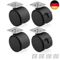 Produktbild: 4er Set Möbelrollen 50 mm - Lenkrollen mit Bremse bis 30 kg pro Rad - Schwenkrol