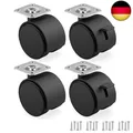 Produktbild: 4er Set Möbelrollen 50 mm - Lenkrollen mit Bremse bis 30 kg pro Rad -