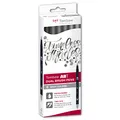 Produktbild: Tombow ABT Dual Brush Pen, Grey Colors, Stift mit zwei Spitzen, perfekt fürs Hand-Lettering und Bullet Journal, wasservermalbar, ABT-6C-6 6er Set