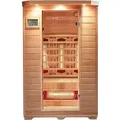 Produktbild: HOME DELUXE – Infrarotkabine REDSUN M VSS - 120 x 105 x 190 cm - für 2 Personen, 6 Vollspektrumstrahler, Holz: Hemlocktanne I Infrarotsauna, Sau...