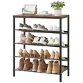 Produktbild: VASAGLE Schuhregal Schuhablage, platzsparend für Eingangsbereich Flur, Metall, 3/5/6 Ebenen, große Oberfläche, stahl verstellbare Gitterablagen braun|schwarz 75 cm x 93 cm x 28 cm